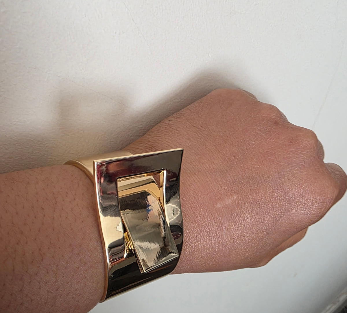 Gold Geometric Statement Cuff Bracelet